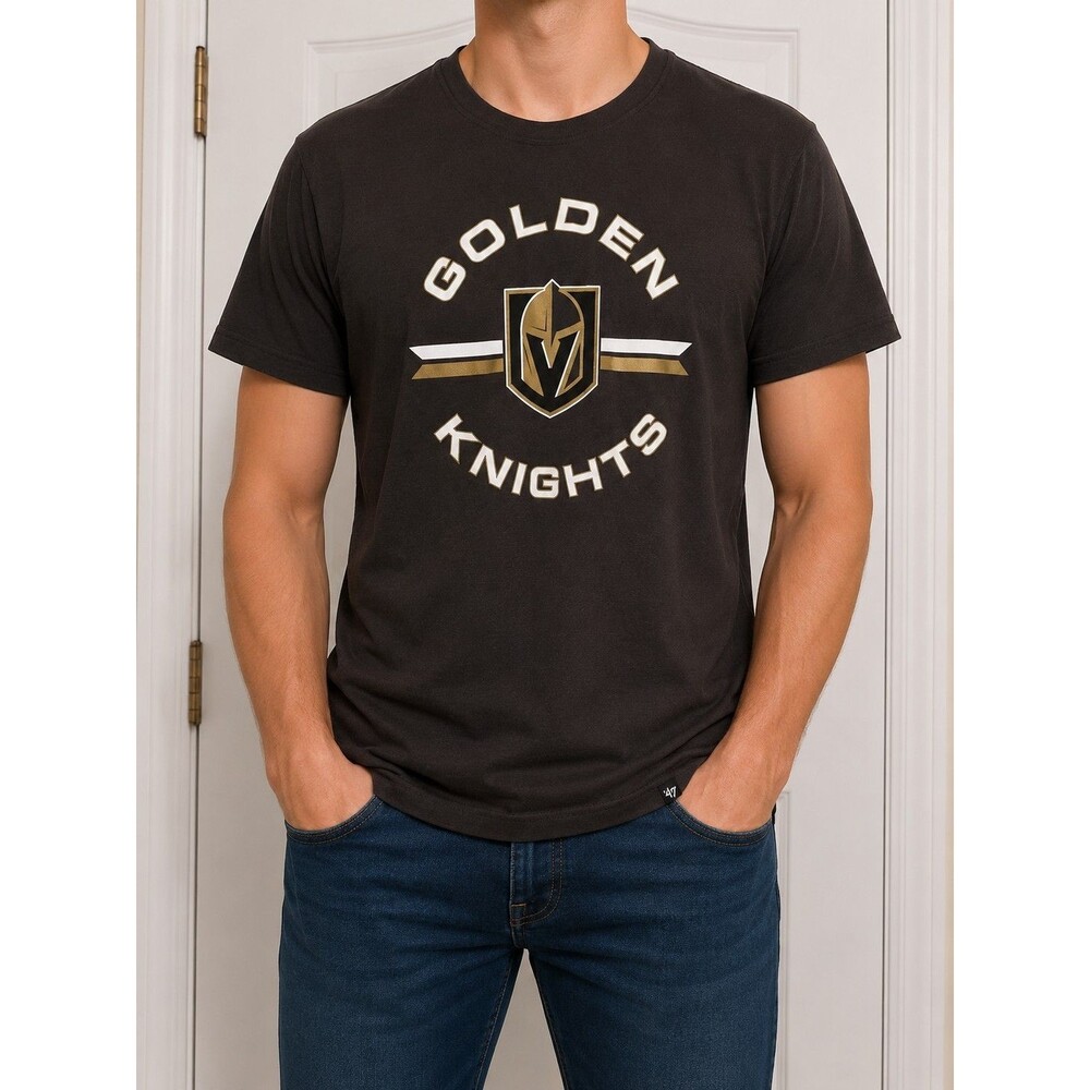 '47 Brand Vegas Golden Knights Black Graphic T-Shirt Men's Large NHL Cotton